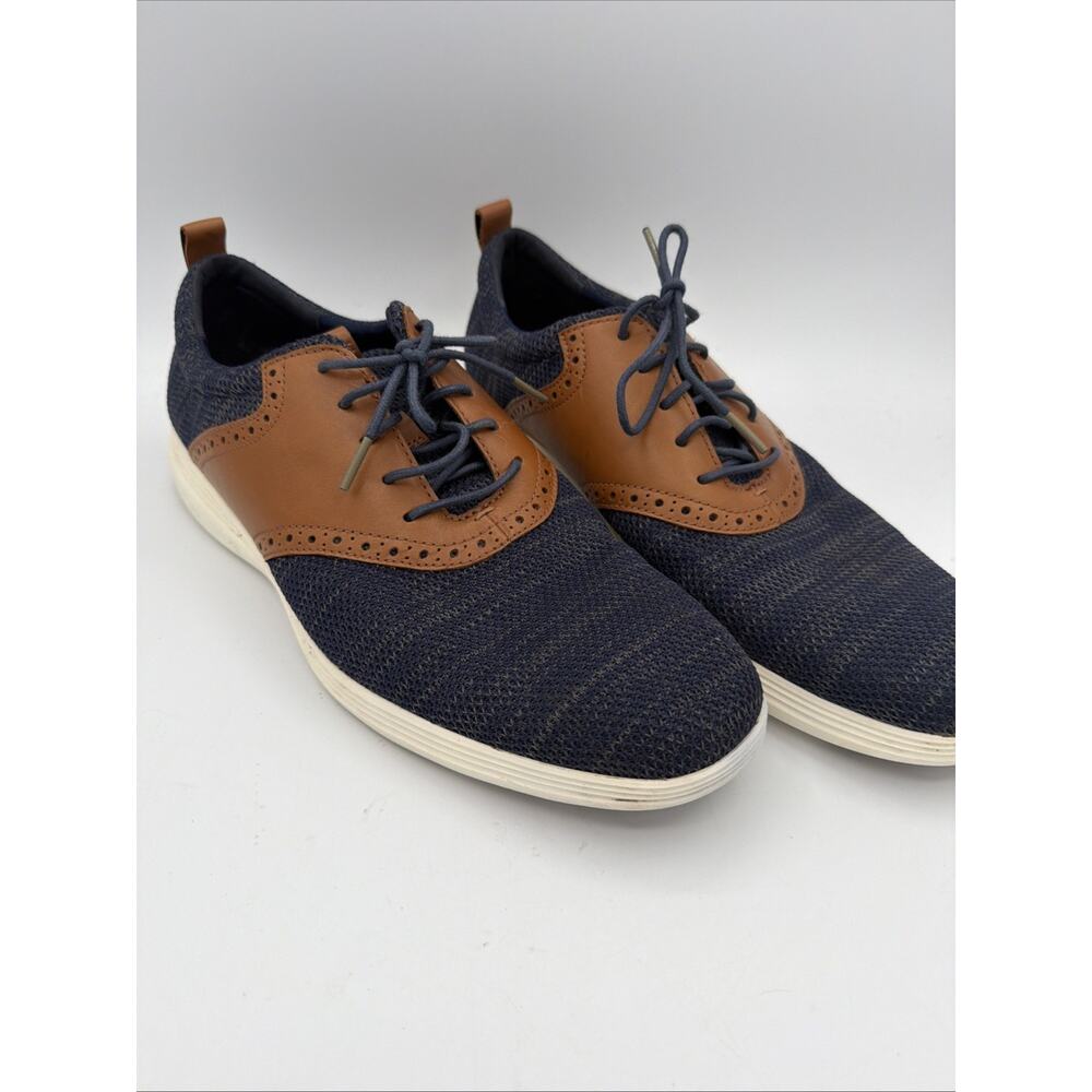 Cole Haan Grand Tour Knit Mens 11.5 Oxford Shoes Blue Tan Casual Sneakers C31348